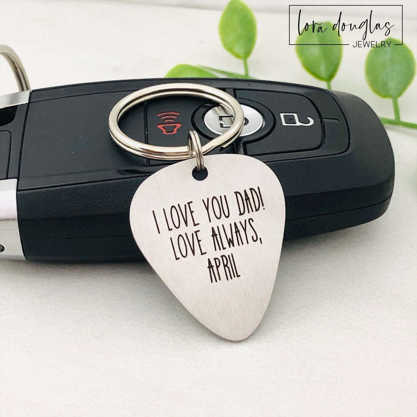 Music is Life Guitar Pick Keychain