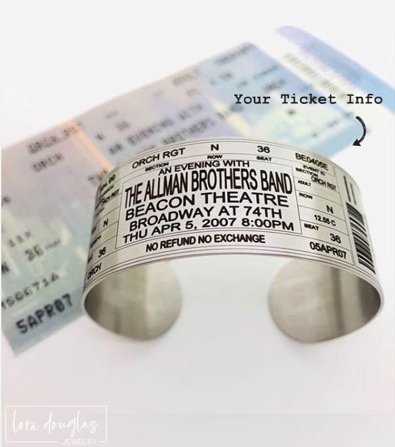 Custom Ticket Bracelet for any Concert or Event