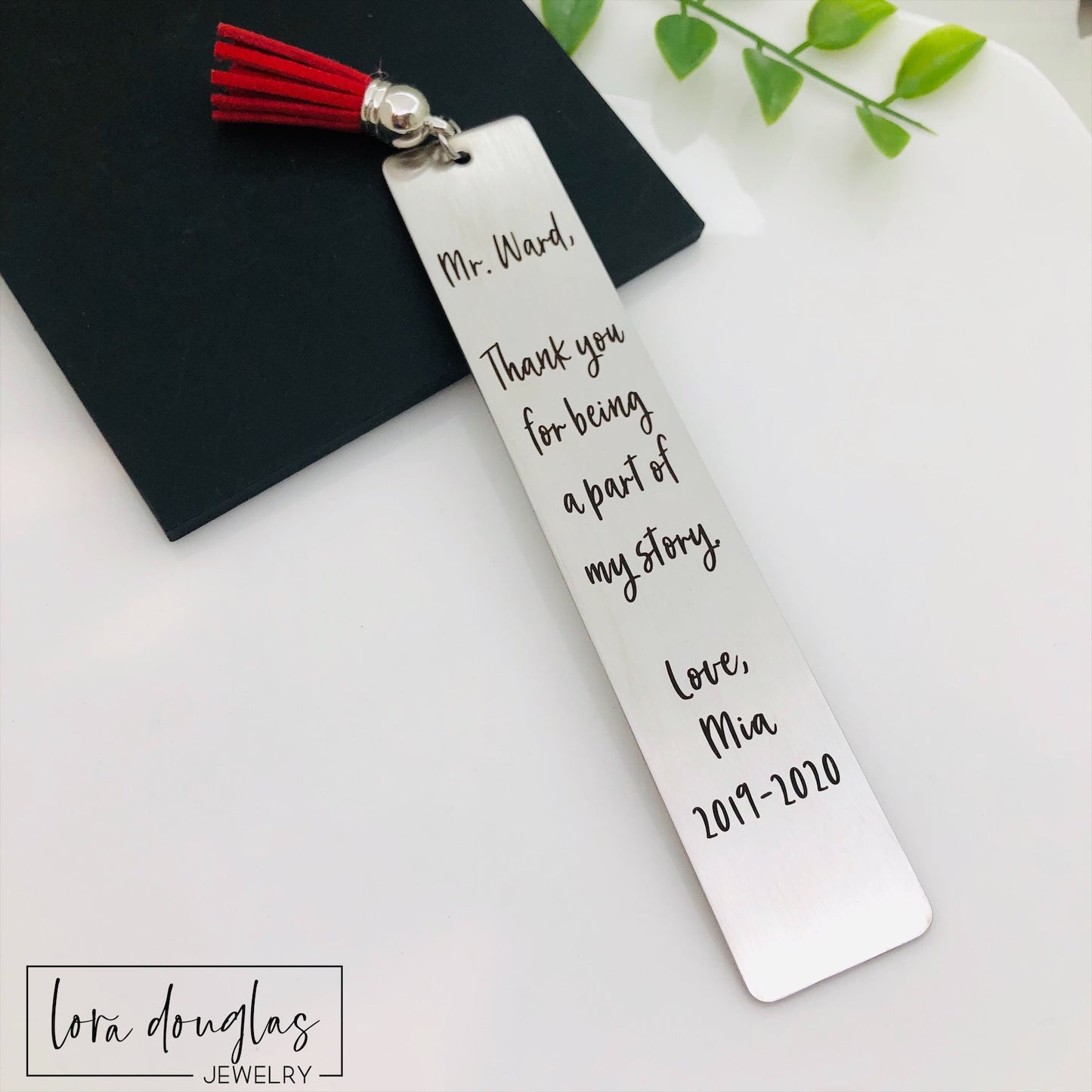 Teacher Appreciation Bookmark, Thank you for being a Part of my Story personalized with teacher and student names