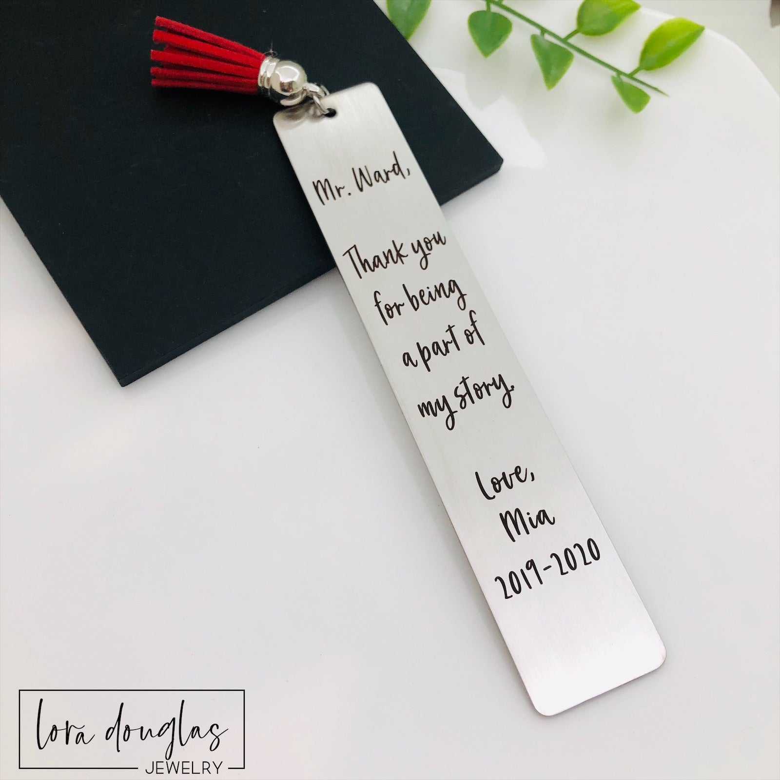 Teacher Appreciation Bookmark, Thank you for being a Part of my Story personalized with teacher and student names