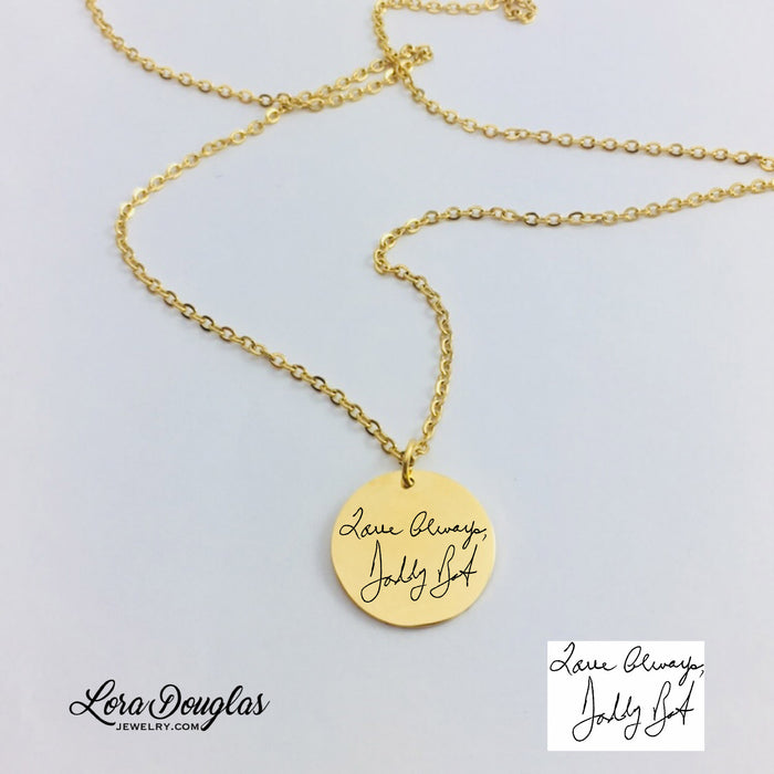 Handwriting Jewelry, Handwriting Necklace, Engrave Your Handwriting