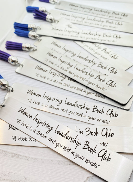 Book Club Bookmarks, Personalized Metal Bookmarks