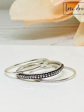 Sterling Silver Stacking Rings, 3 Stacking Ring Set