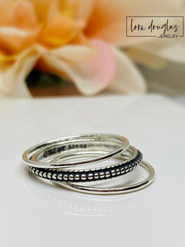 Sterling Silver Stacking Rings, 3 Stacking Ring Set