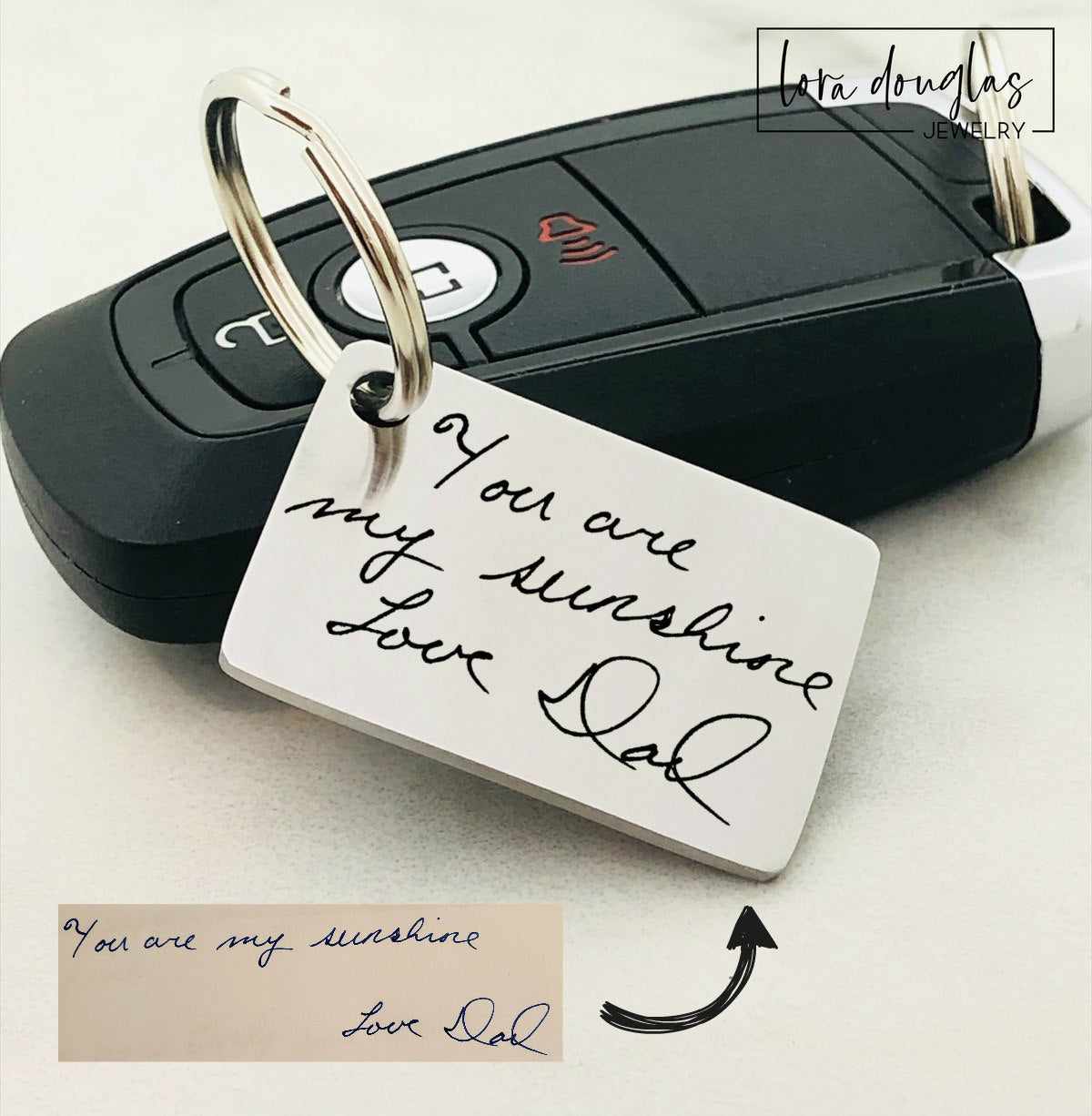Engraved Handwriting Keychain