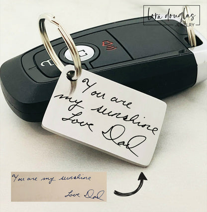 Engraved Handwriting Keychain