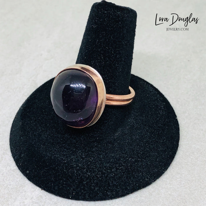 Amethyst and Bronze Ring, Size 8