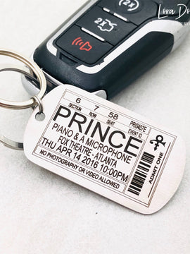 Prince Concert Ticket Key Chain