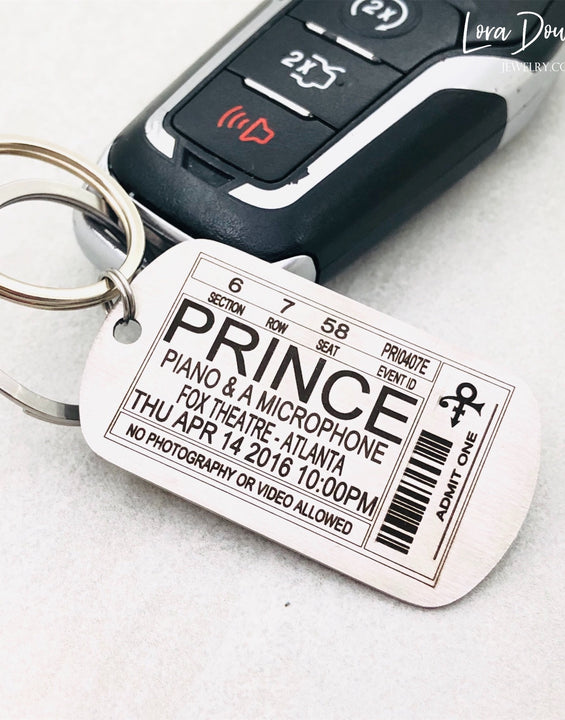 Prince Concert Ticket Key Chain