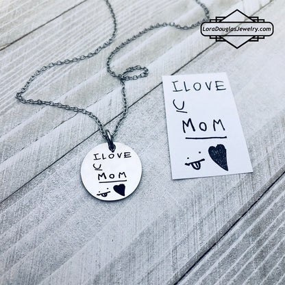 Capture a cherished memory with this Handwriting Jewelry, expertly engraved with your child’s own handwriting.