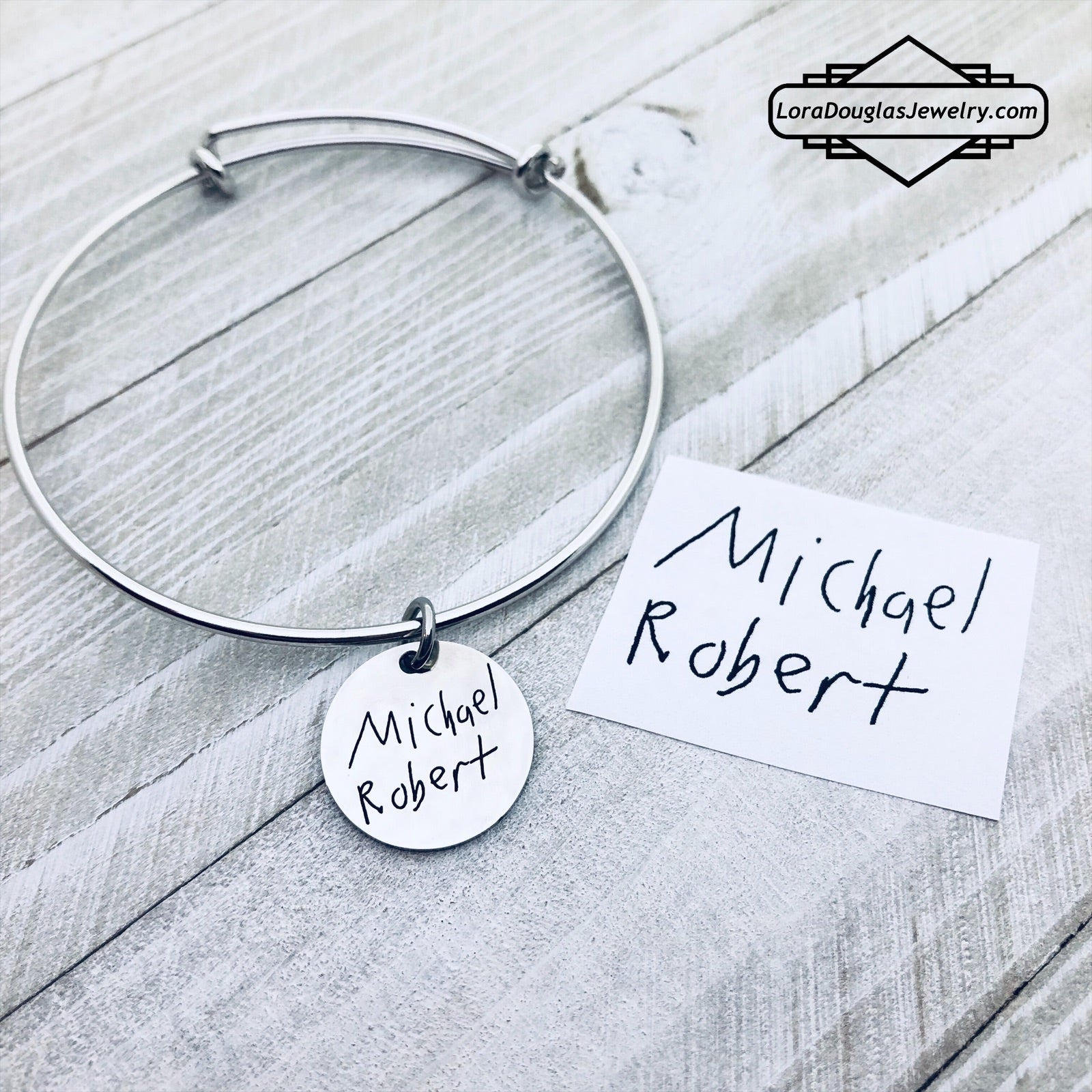 Jewelry engraved with a child’s signature