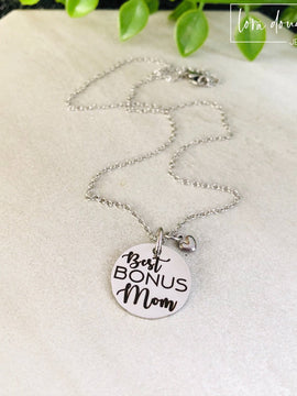 Best Bonus Mom, Bonus Mom Necklace