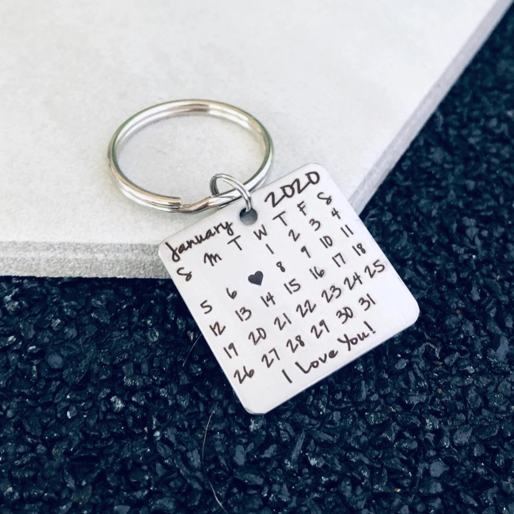 Save the Date, Personalized Calendar Keychain
