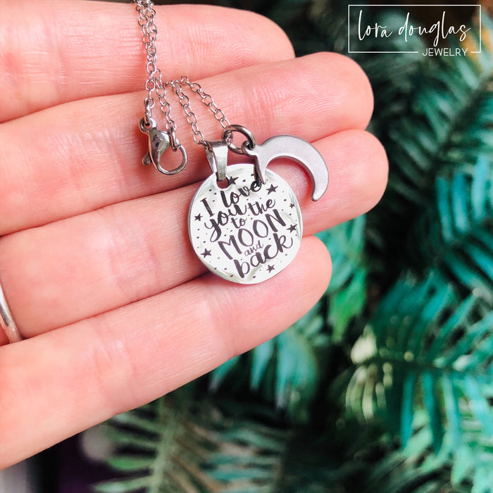 Love You To The Moon And Back Necklace Silver Moon By Tesoro London |  notonthehighstreet.com