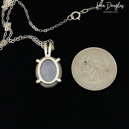 White Quartz Sterling Silver Pendant Necklace