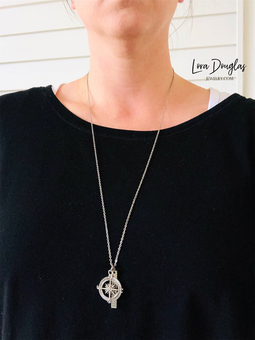 Compass Necklace, Personalized Latitude Longitude Necklace | Lora Douglas  Jewelry