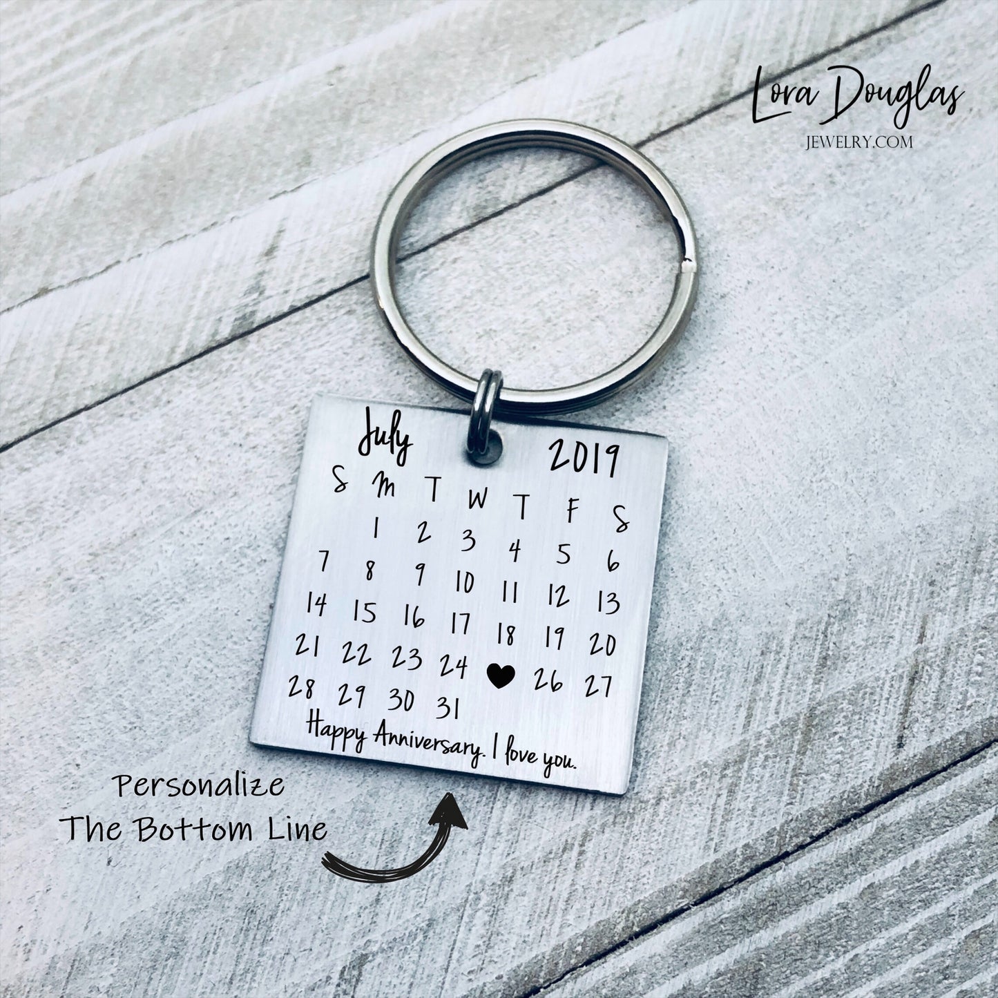 Save the Date, Personalized Calendar Keychain