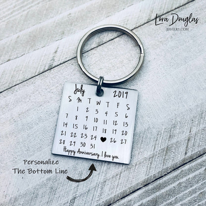 Save the Date, Personalized Calendar Keychain