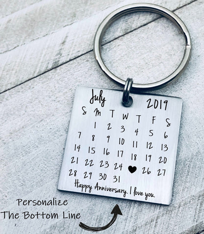 Save the Date, Personalized Calendar Keychain