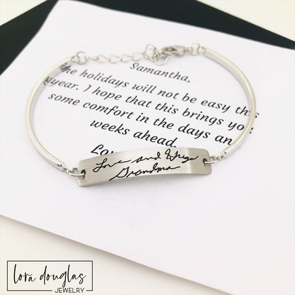Handwriting Bracelet, Engrave Your Handwriting