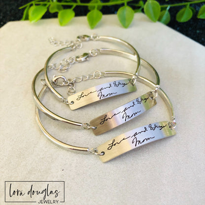 Handwriting Bracelet, Engrave Your Handwriting