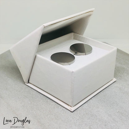 Monogram Cufflinks, Silver Stainless Steel Cufflinks