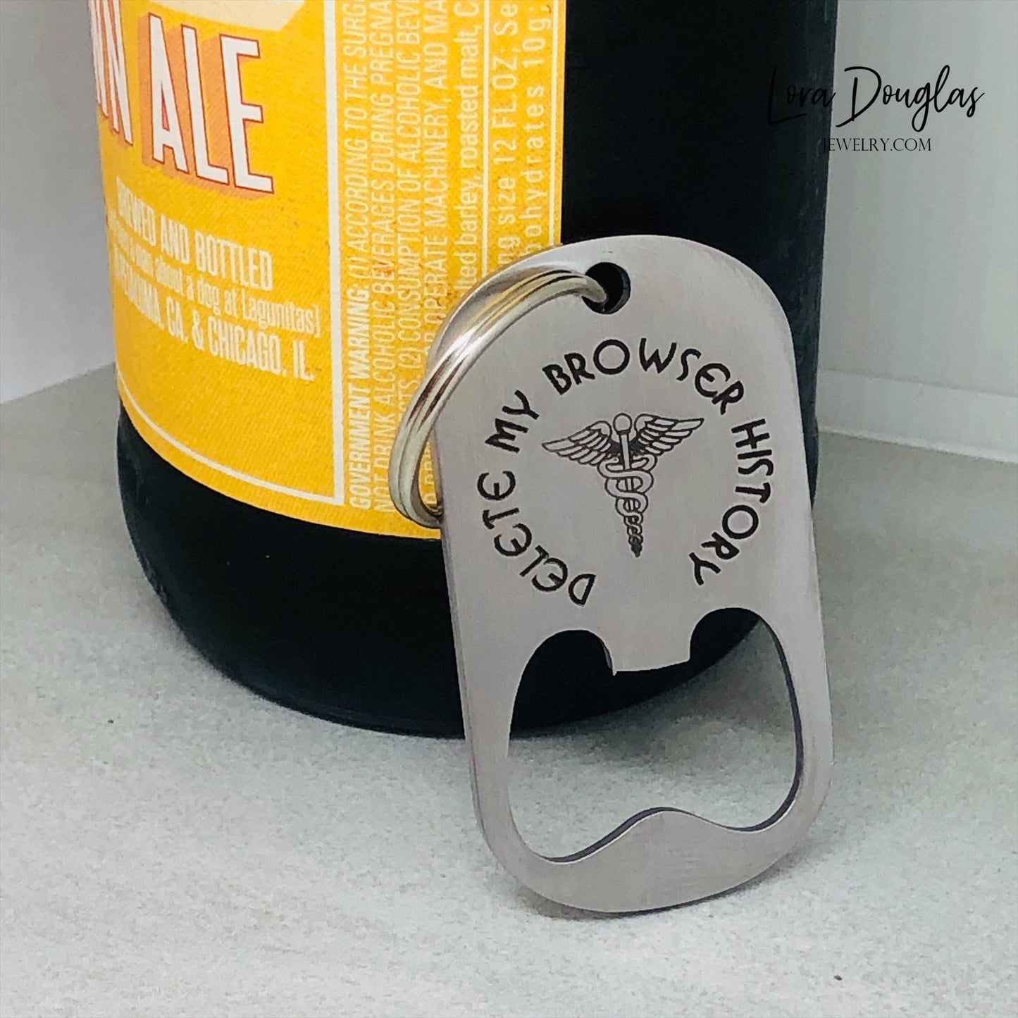 Delete My Browser History humor medical alert Bottle Opener Keychain