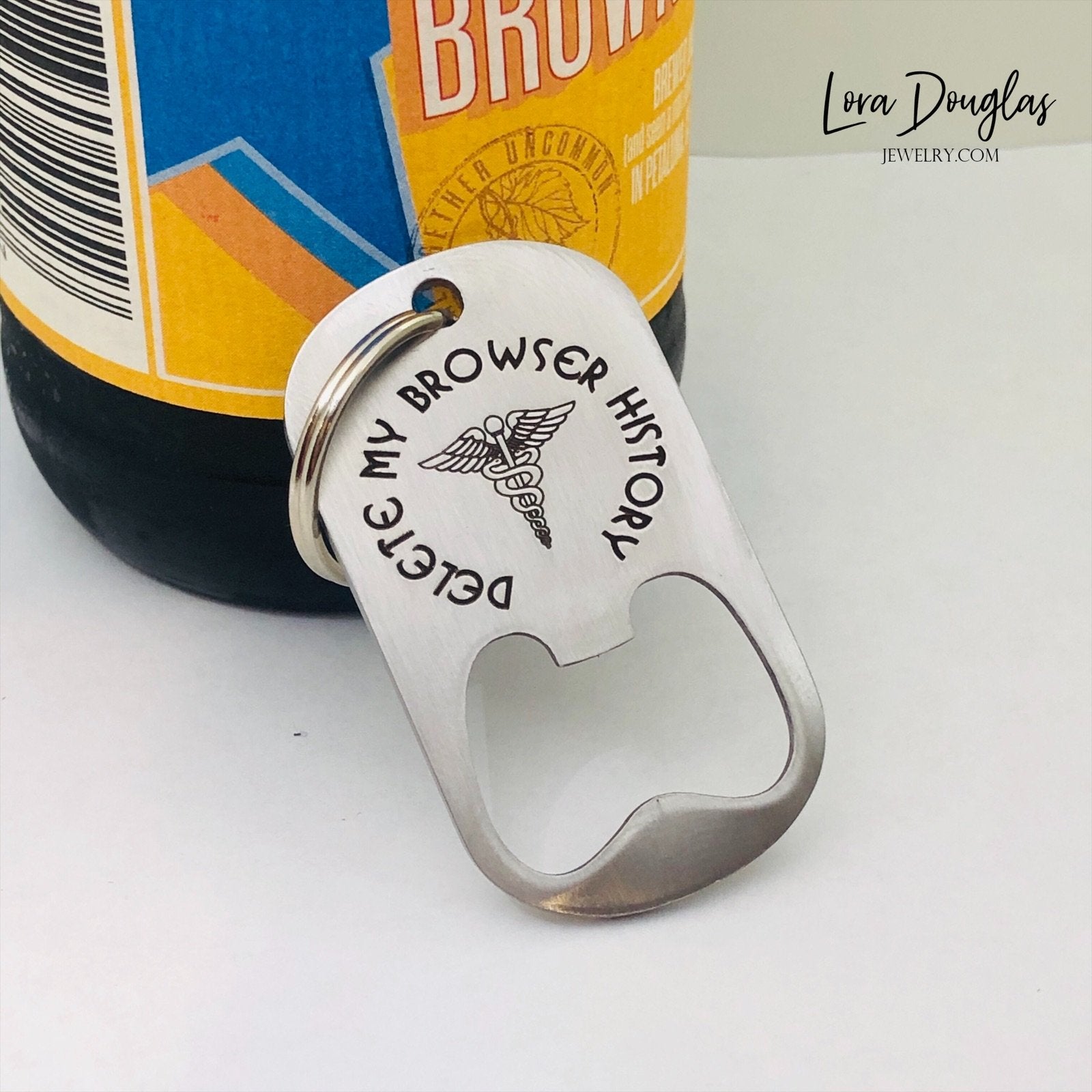Delete My Browser History humor medical alert Bottle Opener Keychain