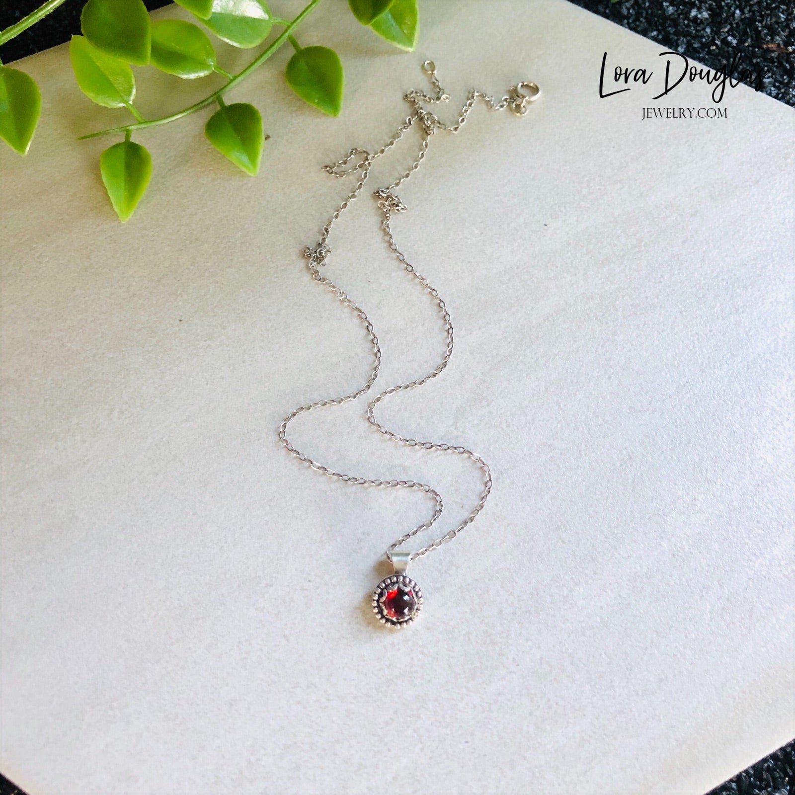sterling silver garnet necklace