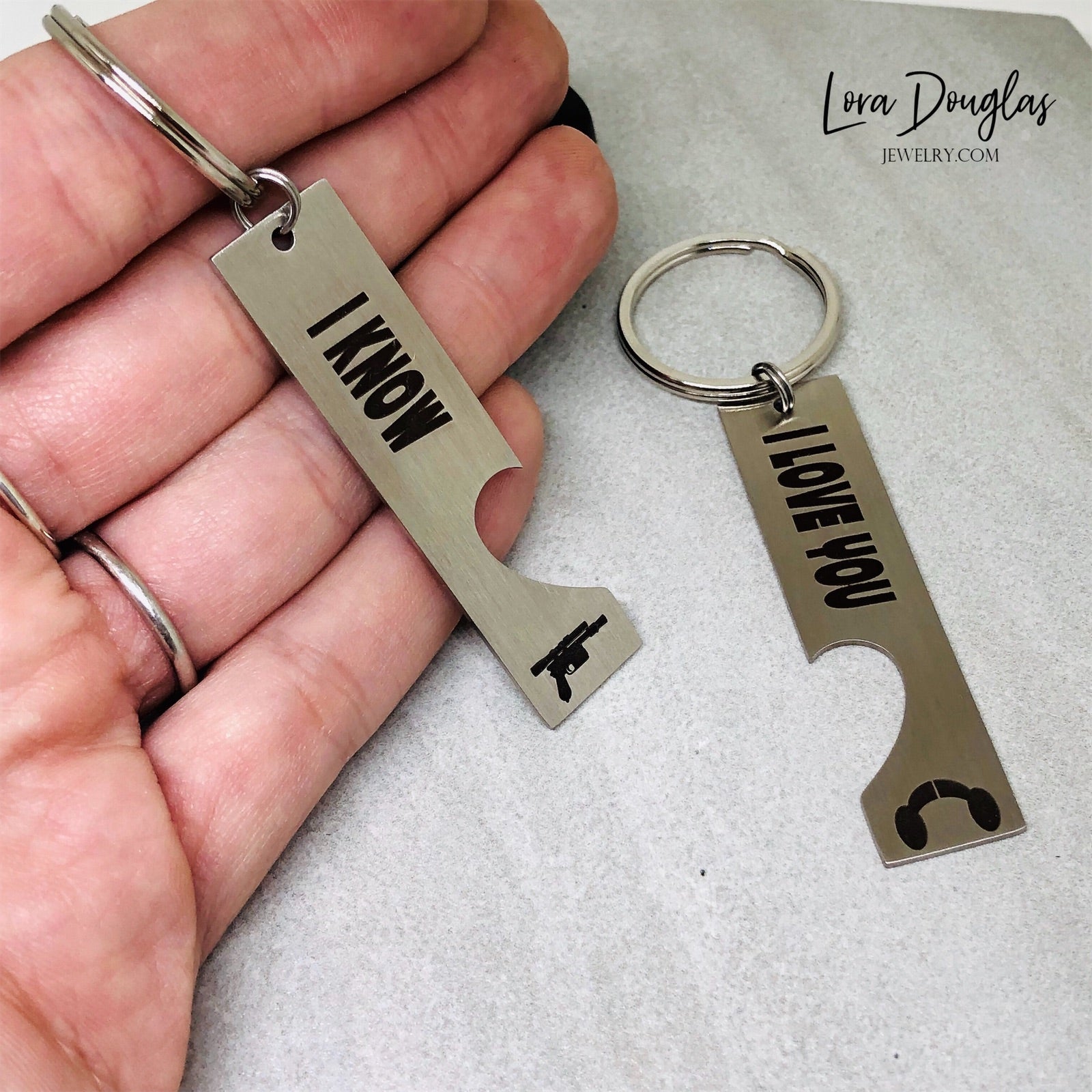 “I Love You” and “I Know” His and Hers key chains