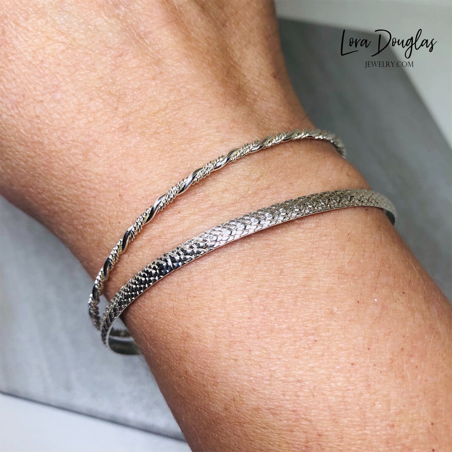 Sterling Silver Bangle Bracelet Stack