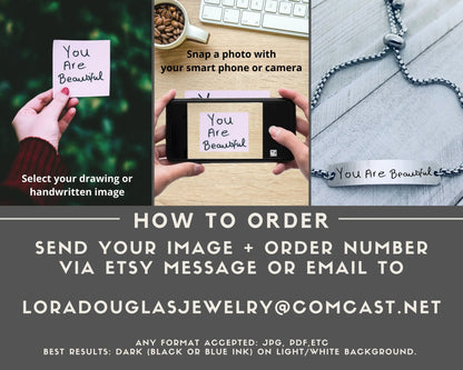 Handwriting Cuff Bracelet Engraved with Handwritten Message