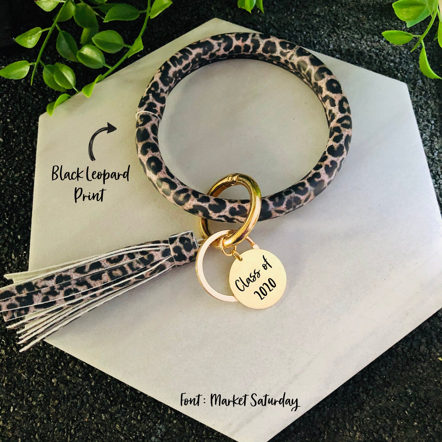 Leather Keychain Bangle Bracelet