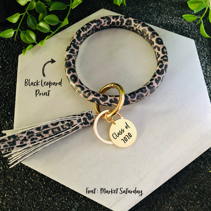 Leather Keychain Bangle Bracelet