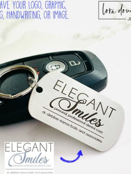 Engrave Your Logo, Graphic, Artwork, Handwriting, or Image. Custom Engraved Keychain