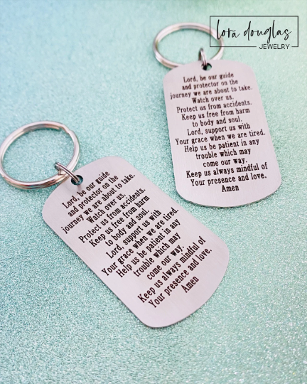 Large Stainless Steel Dog Tag Style Custom Engraved Keychain