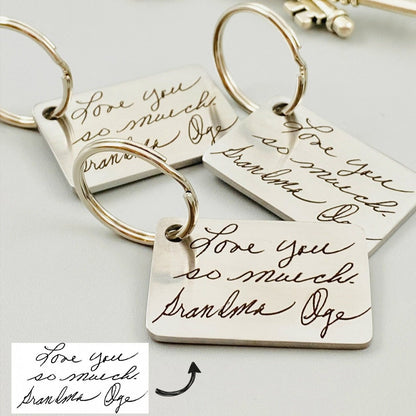 Engraved Handwriting Keychain