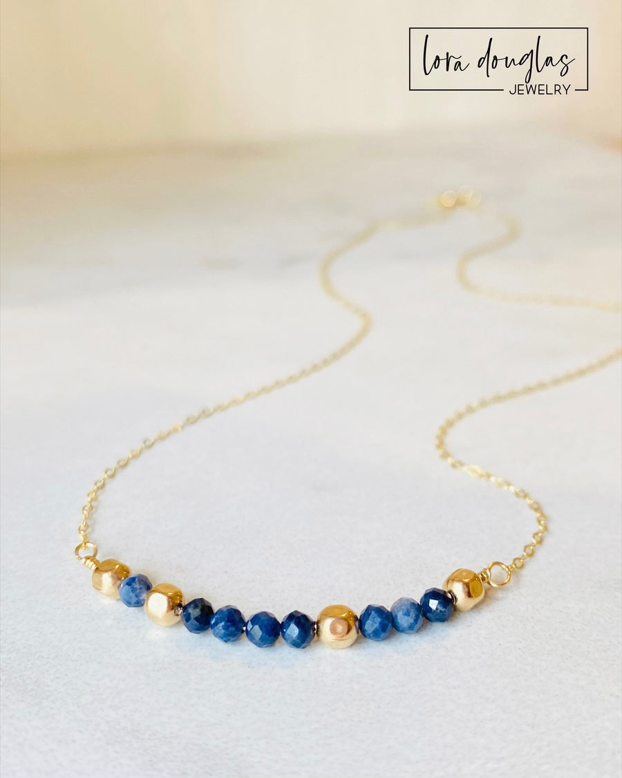 Sapphire Necklace, 1-4-3 I Love You