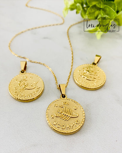 Constellation Necklace, Zodiac Necklace, Gold Stainless Necklace