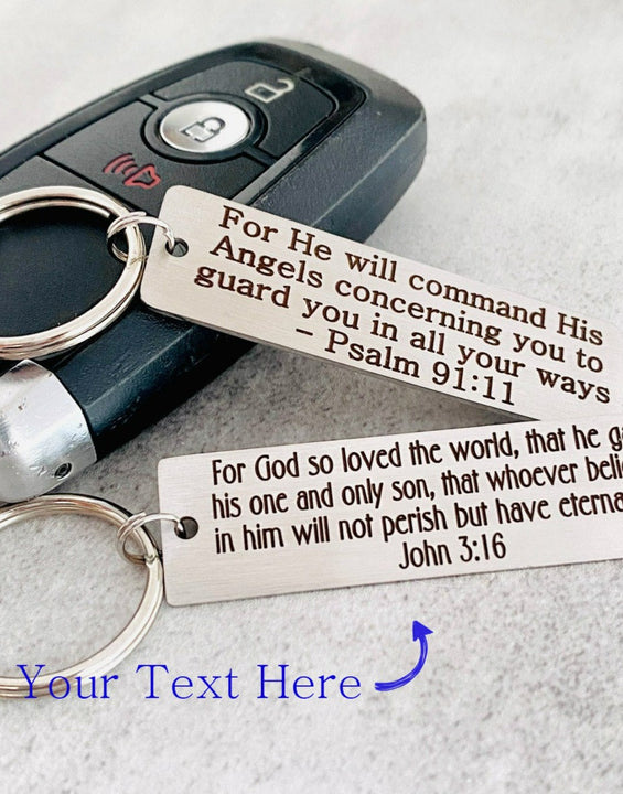 Bible Verse Keychains, Personalized Keychain, Metal Key chain