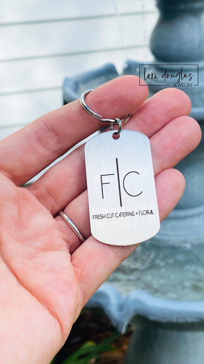 Custom Keychain, Engrave Your Logo, Graphic, Artwork, Handwriting, or Image