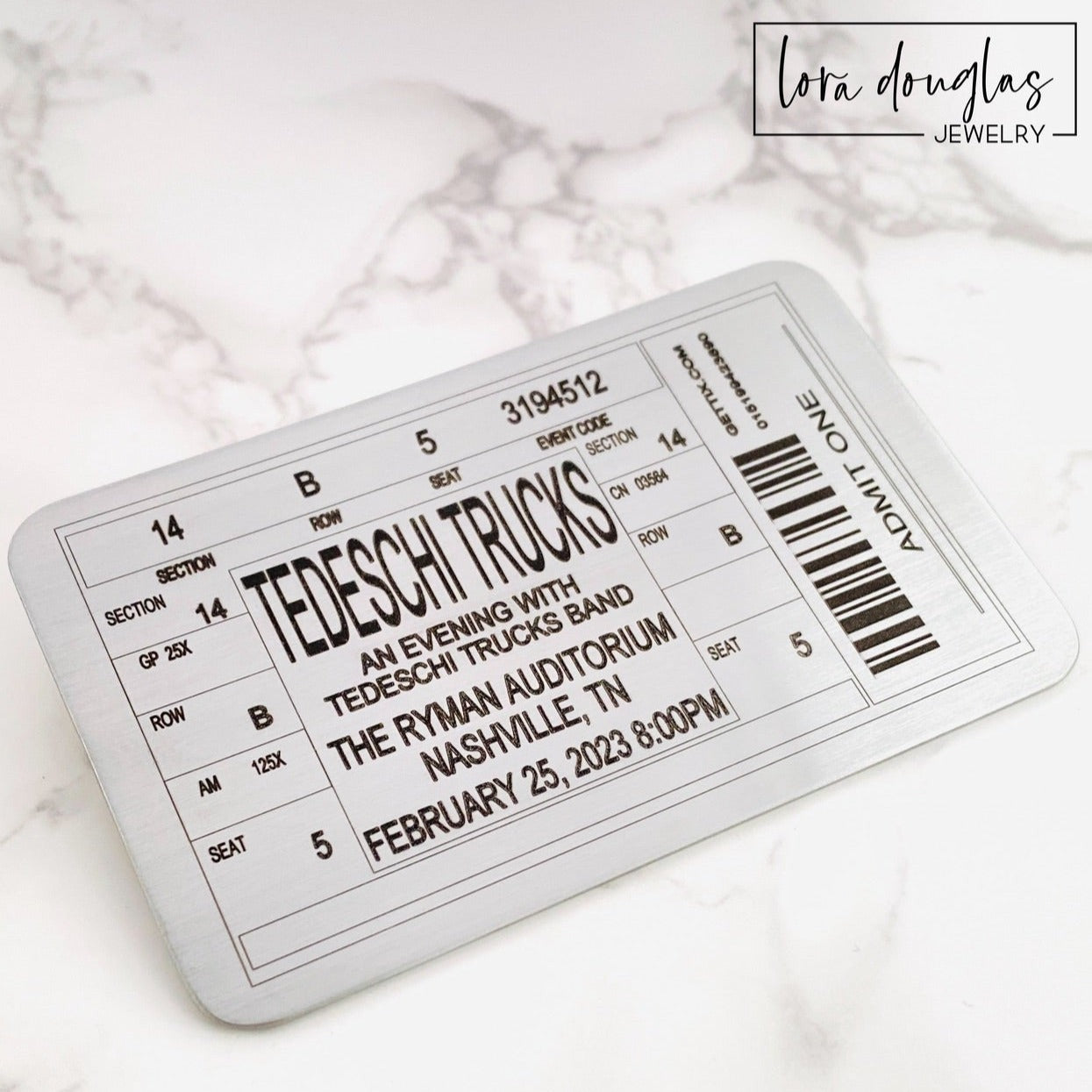 Metal Concert Tickets | Create a wallet card or shadowbox insert
