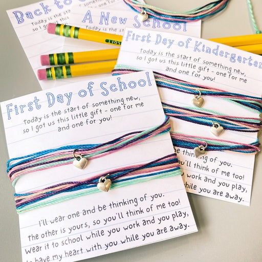 Back to School Bracelet Set for Parent and Child - First Day of School Bracelet Set (SKU-01)