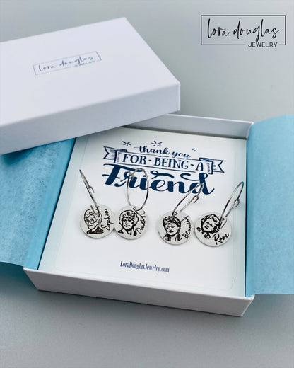 Golden Girls Wine Glass Charm Set