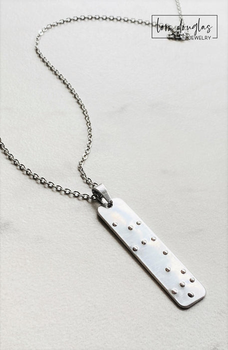 Braille Necklace, Personalized Braille Jewelry