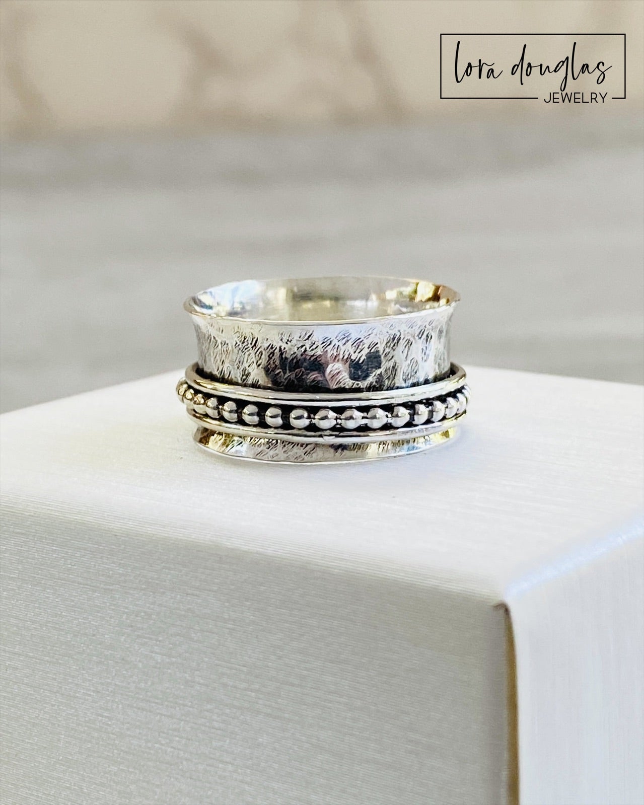 Sterling Silver Spinner Fidget Ring 