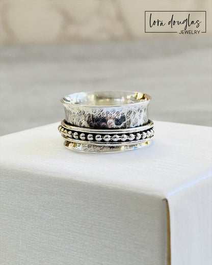 Sterling Silver Spinner Fidget Ring 