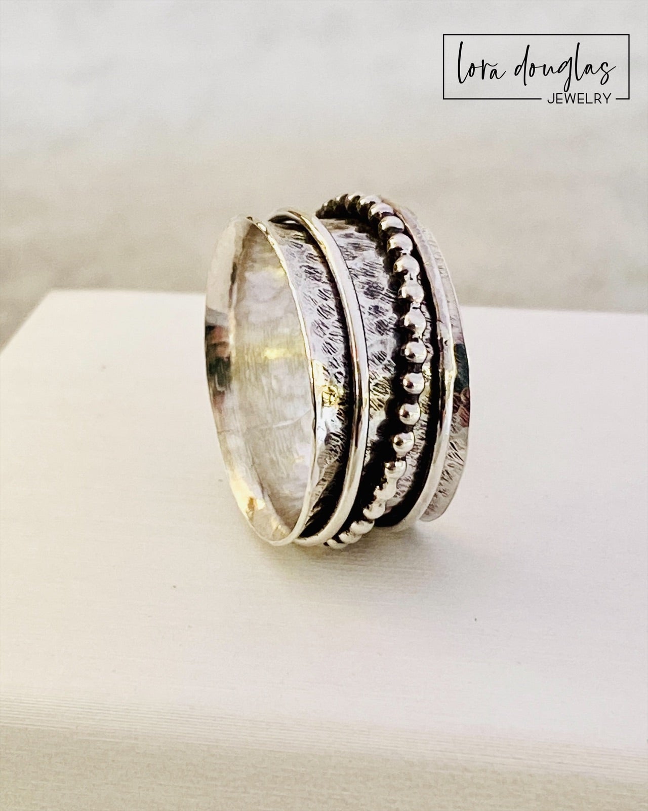 Sterling Silver Spinner Fidget Ring 