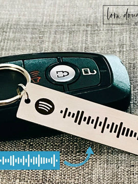 Custom Music Code Keychain, Playlist Keychain