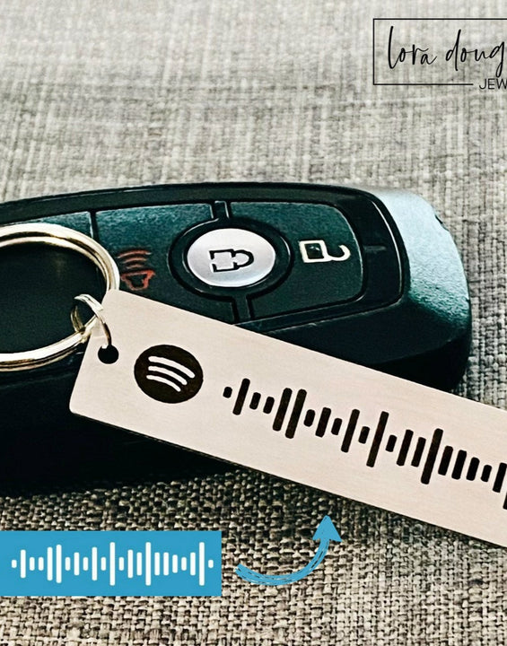 Custom Music Code Keychain, Playlist Keychain